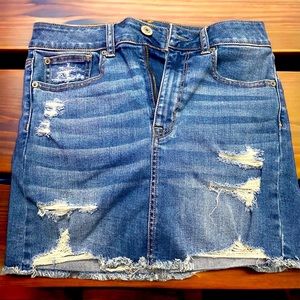 Worn ONCE AE jean mini skirt